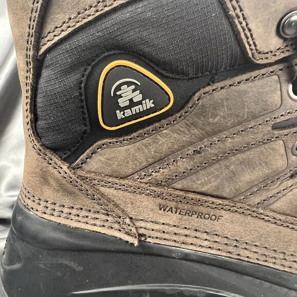 Kamik Men's Boots Size 9 Pedigree Safety Toe Work Removable Liners Winter Brown - Picture 3 of 17